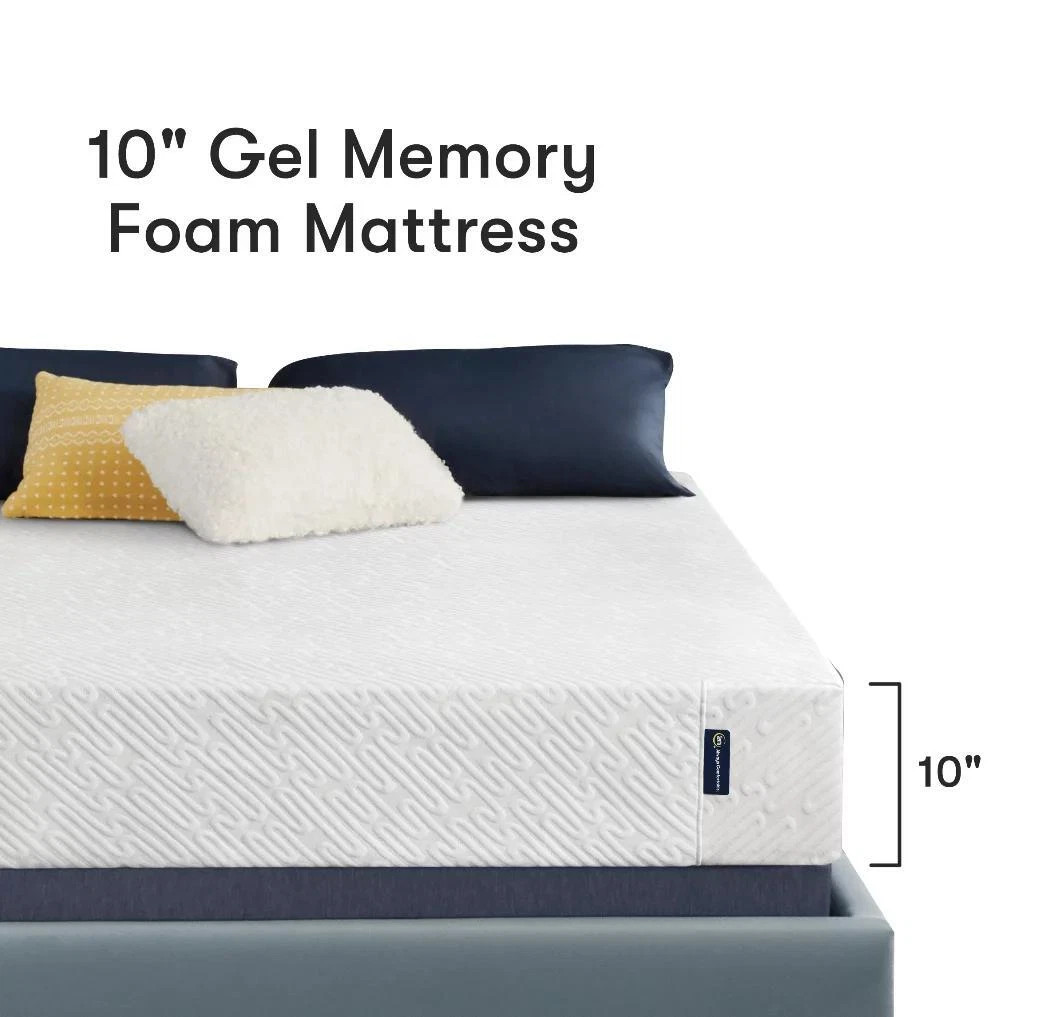 Luxury Serta 10″ Full Size Cooling Gel Memory Foam Mattress Mattress-In-A Box