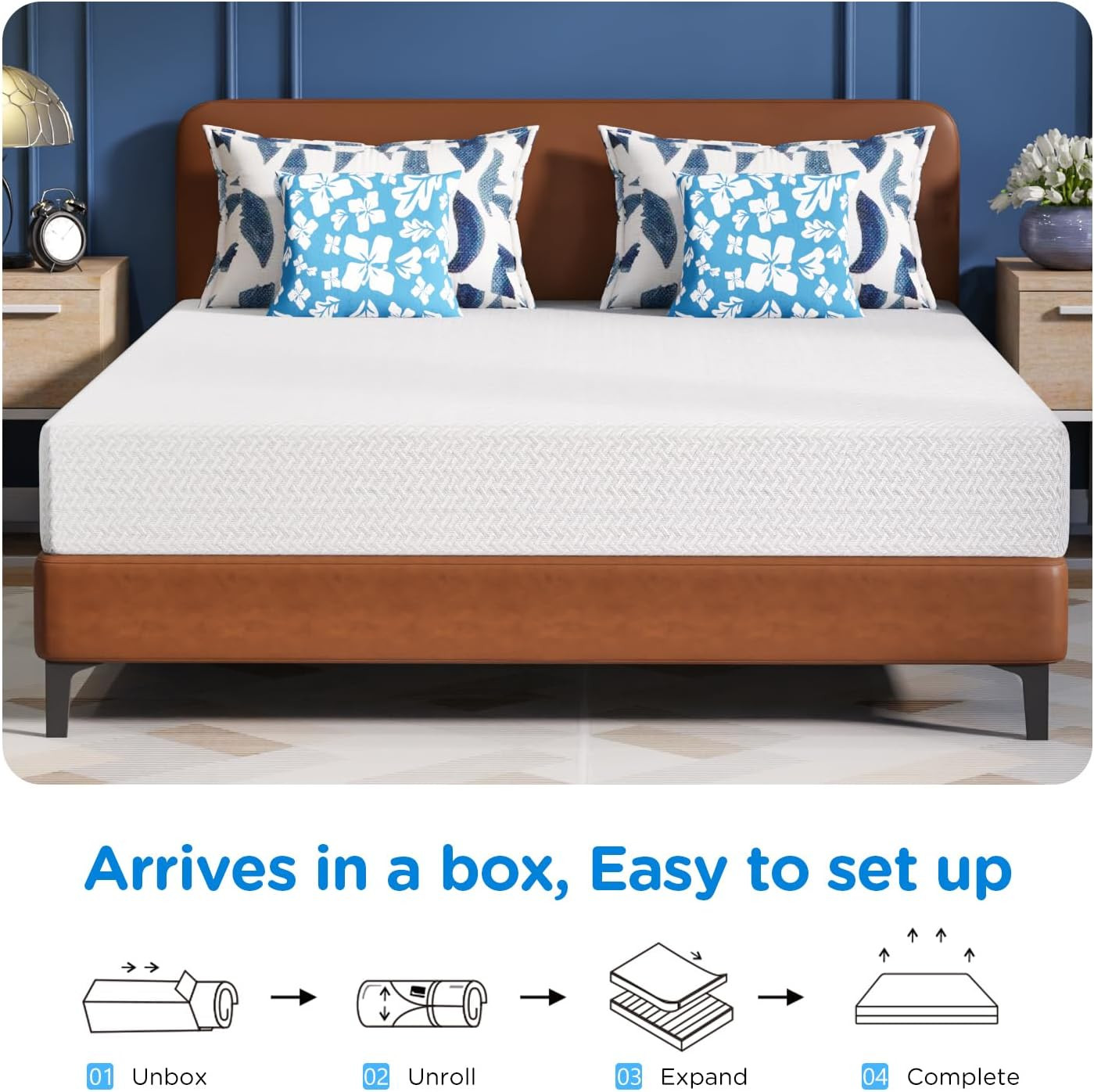 5 Inch Green Tea Full Cooling Gel Memory Foam Mattress/Medium-Firm Mattress for