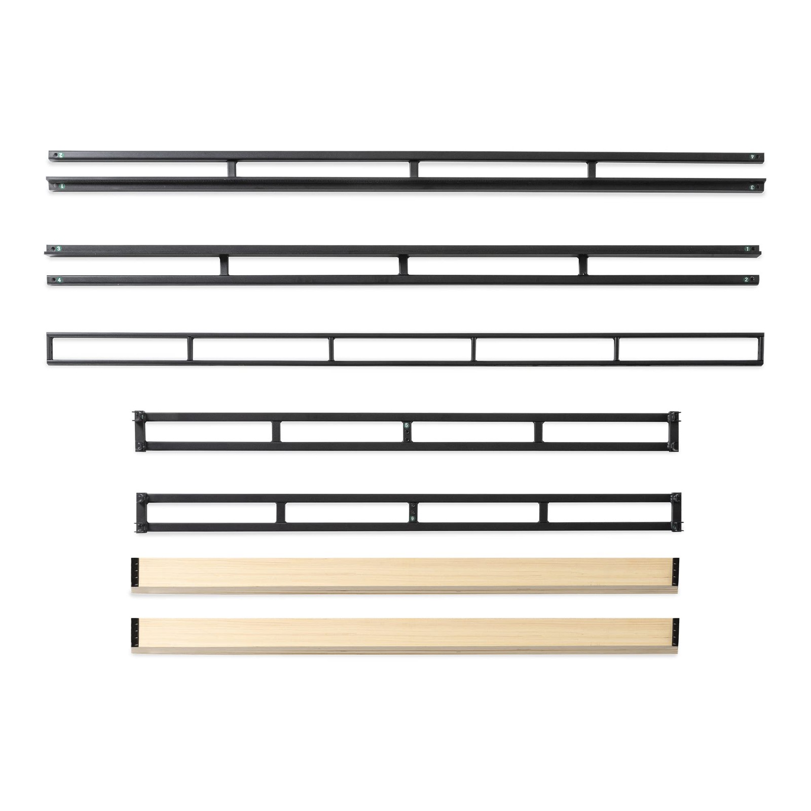 4 Inch Metal Spring with Wood Slats, Full, Blue