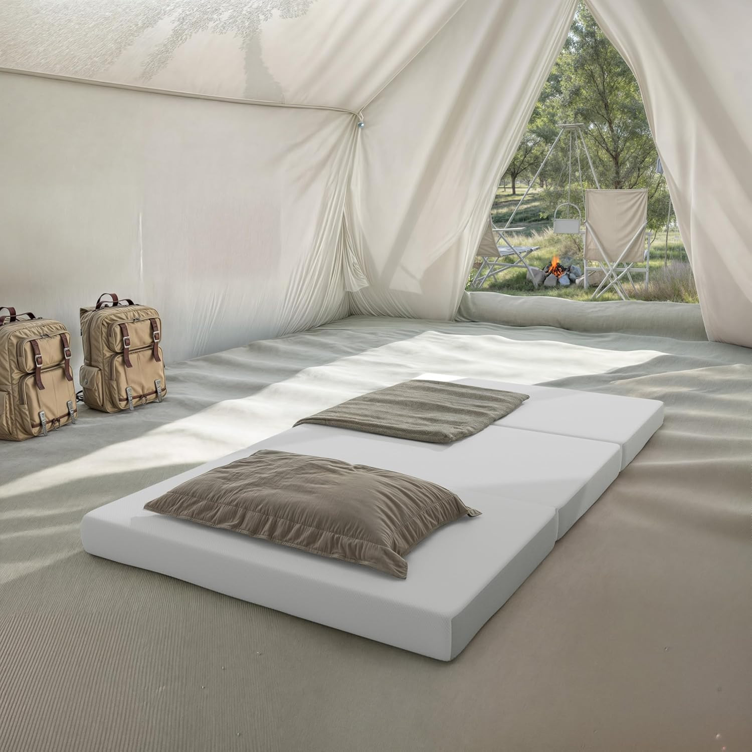 Cloud Tri-Fold Cooling Memory Foam Mattress, Portable Mattress in a Box, Certipu