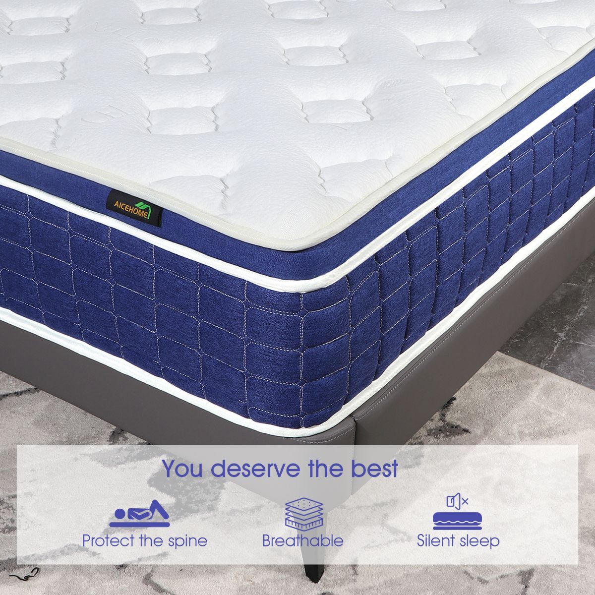 12″14″ Hybrid Mattress Innerspring Medium Firm Twin Full Queen King Bed In a Box