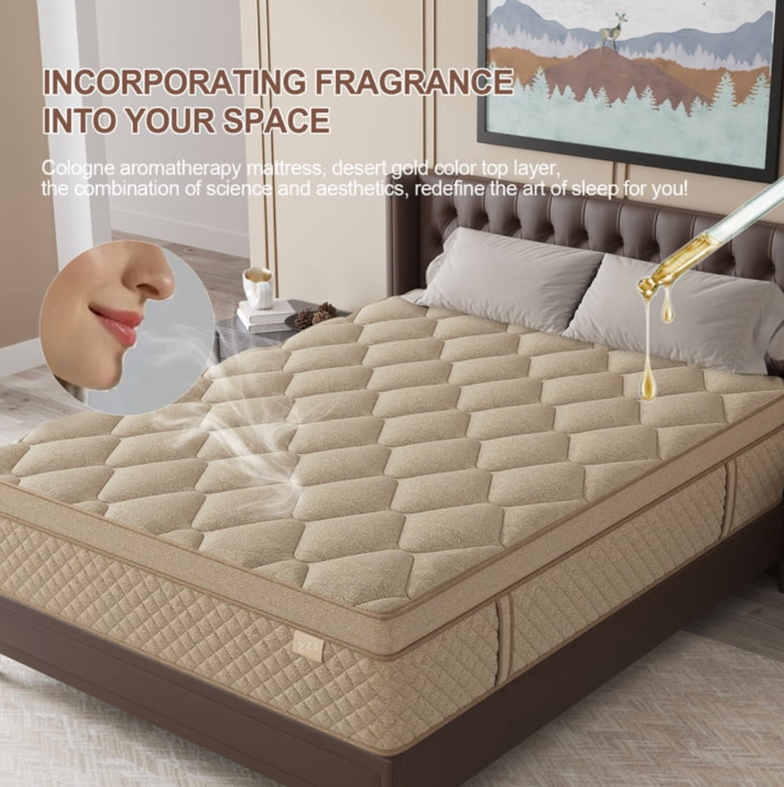12″ Colchones Queen Size De Espuma 12 Pulgadas Gel Memory Foam Hybrid Mattress
