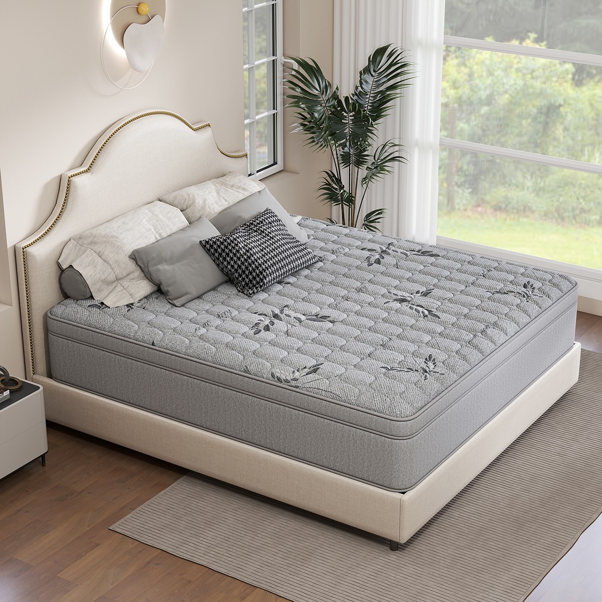 12″ 14″ Gel Memory Foam Mattress Hybrid Spring Twin Full Queen King In A Box