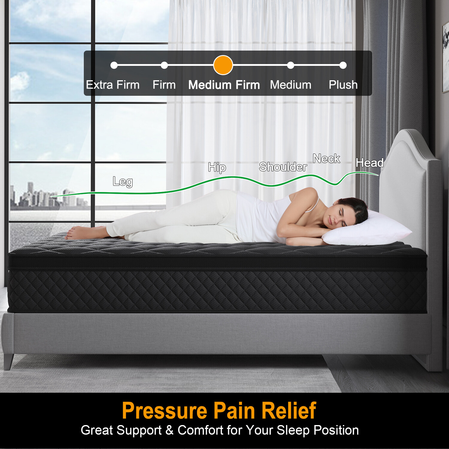 14″ Twin Full Queen King Size Mattress in a Box Hybrid Spring Gel Memory Foam