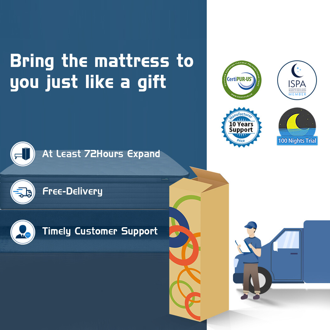 12/14″ Twin Full Queen King Mattress Memory Foam Hybrid Innerspring Bed In a BOX