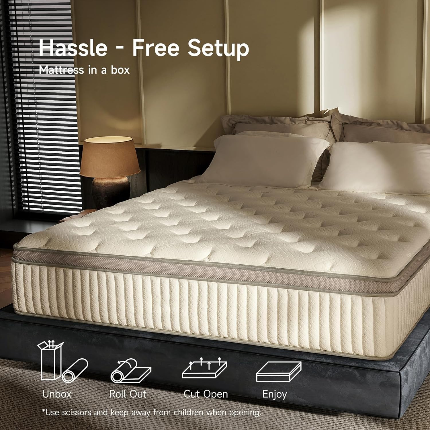 Queen 12″ Hybrid Mattress Memory Foam Pocket Springs