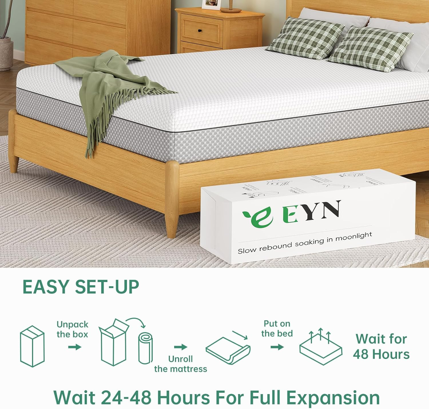 10″ Queen Size Gel Memory Foam Mattress – Medium Firm, CertiPUR-US Certified