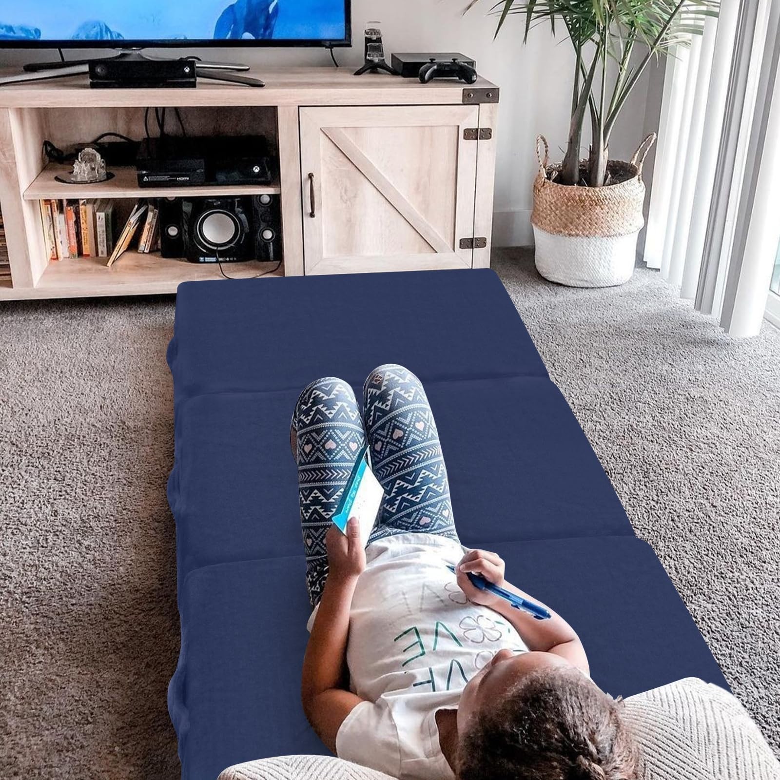 MeMoreCool Foldable Floor Mattress for Kids, Trifold Nap Mat for Toddlers, Po…