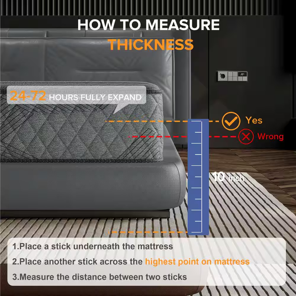 Cooling Innerspring Full Medium Memory Foam 10 In. Bed-In-A-Box Mattress