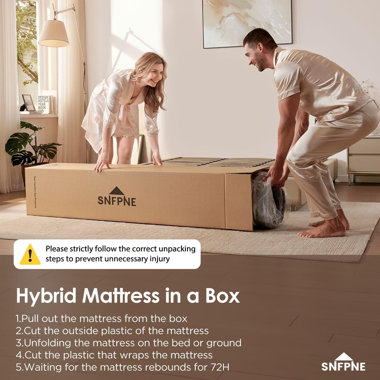 12″ King Hybrid Mattress – Medium Firm, Memory Foam & Pocket Springs, CertiPUR-U