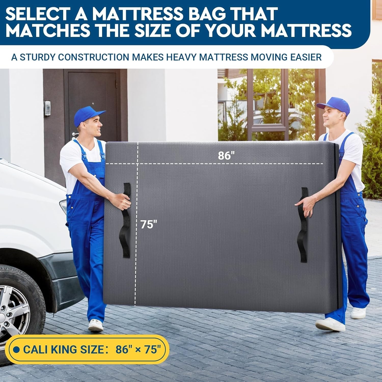 Heavy-Duty California King Mattress Bag – Waterproof & Reusable with 8 Handles