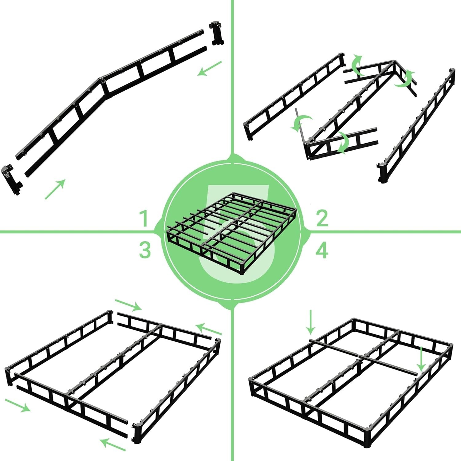 King Box Spring 4 Inch Low Profile Mattress Foundation Metal Bed Base