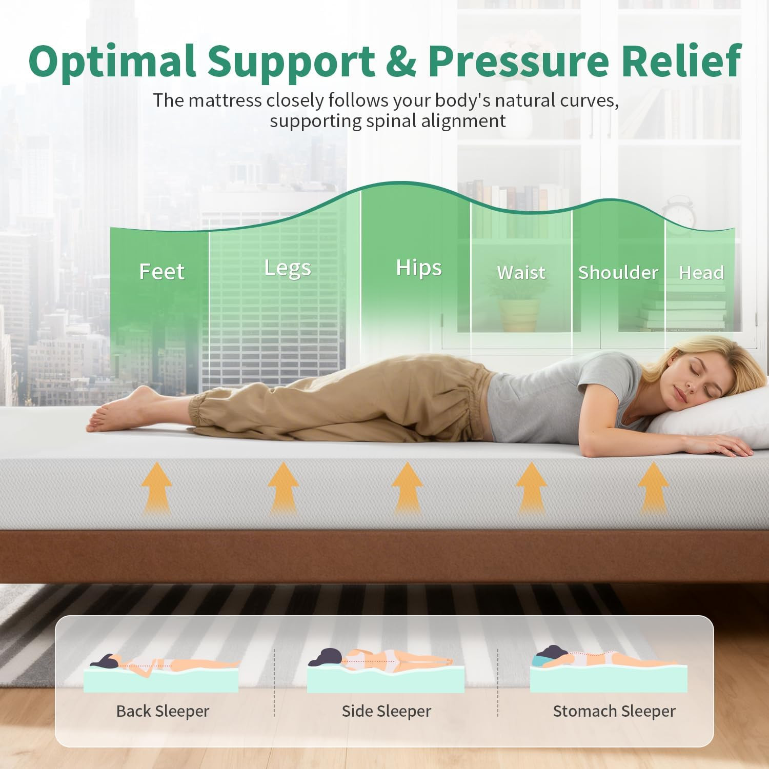 6 Inch Queen Mattress, Medium Firm, Breathable, Washable Cover, Bed in a Box