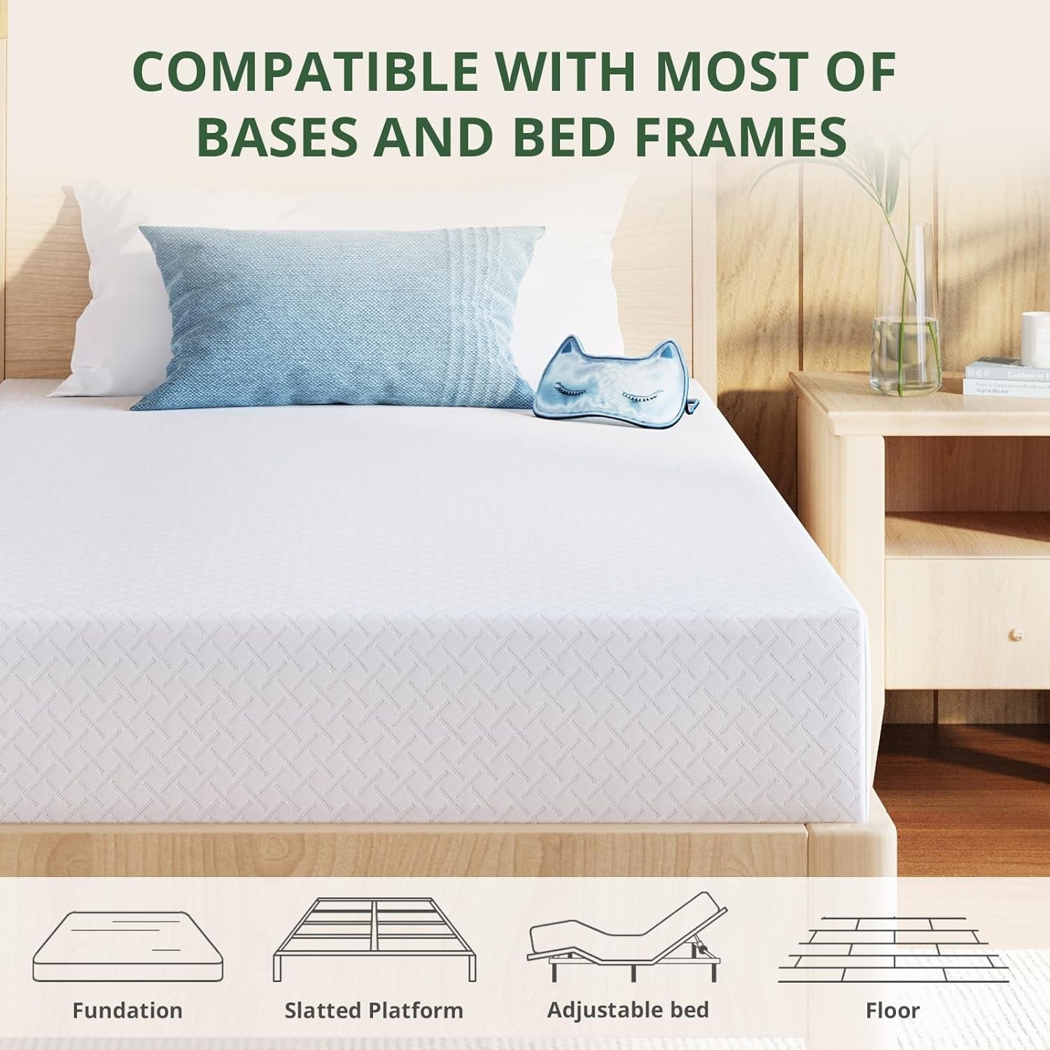 6 Inch Gel Infused Memory Foam Mattress for Twin Beds – Removable Washable Cover