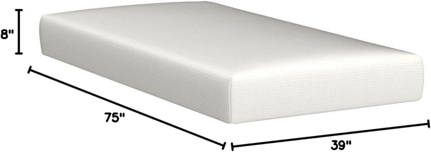 8 Inch Twin Mattress Charcoal Infused Memory Foam Medium Firm Orthopedic Support