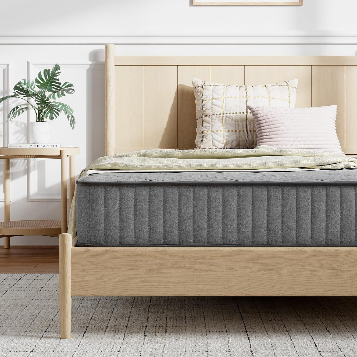 6 Inch Twin Mattress, Hybrid Mattress Twin in a Box with Bonnell Spring & Gel Me
