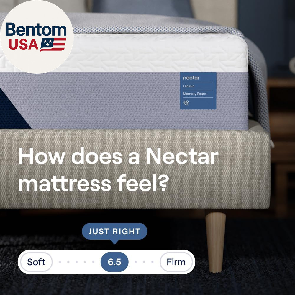 Classic 12” Twin Mattress – Medium Firm – Contouring Memory Foam – Cooling Top L