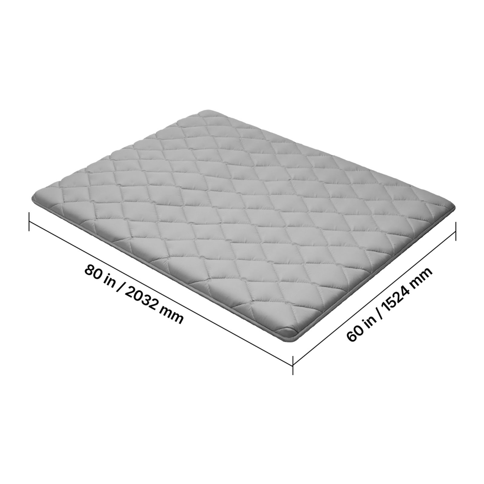 Uimoso Japanese Tatami Mattress Queen Size Foldable Futon with Storage Bag Gray