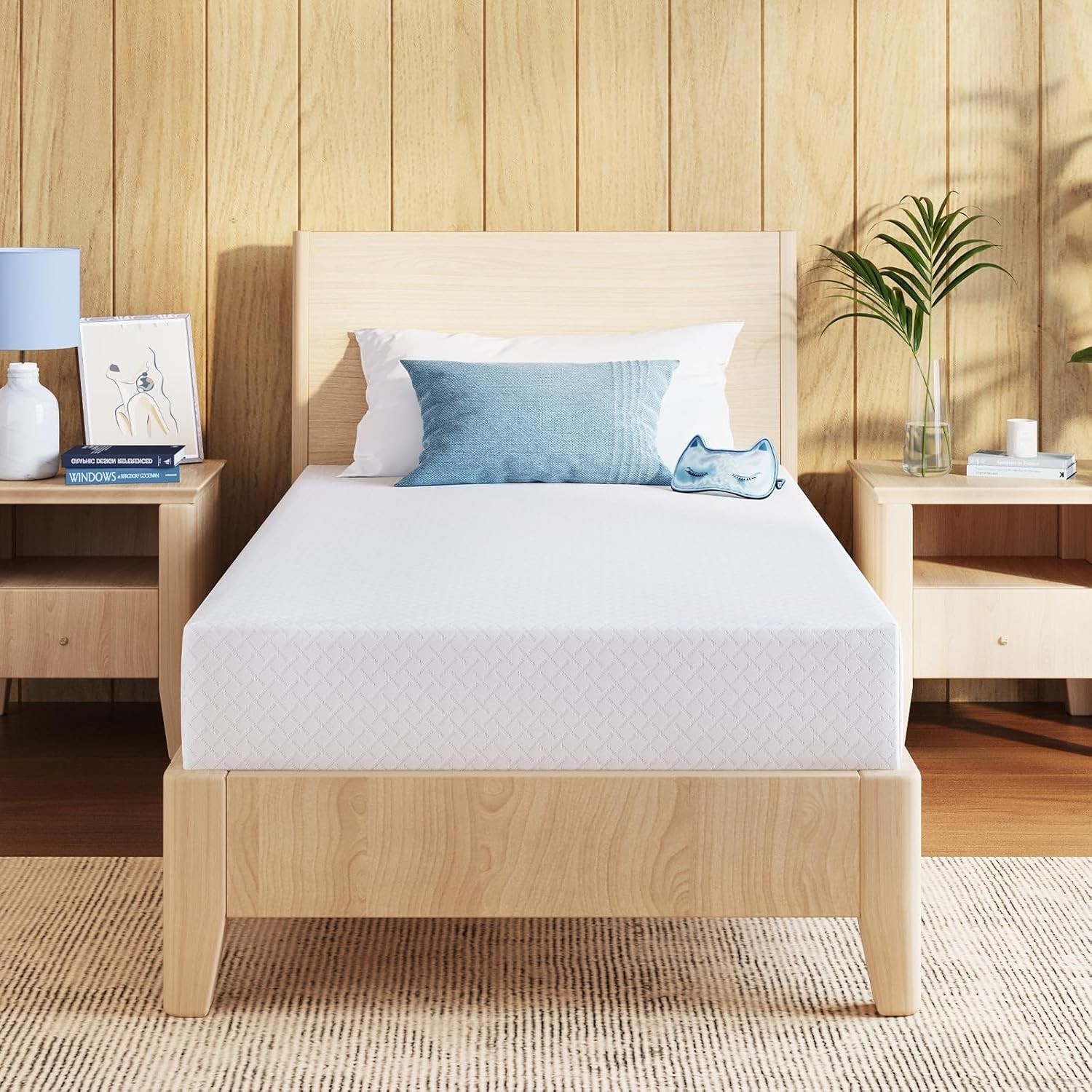 6 Inch Gel Infused Memory Foam Mattress for Twin Beds – Removable Washable Cover