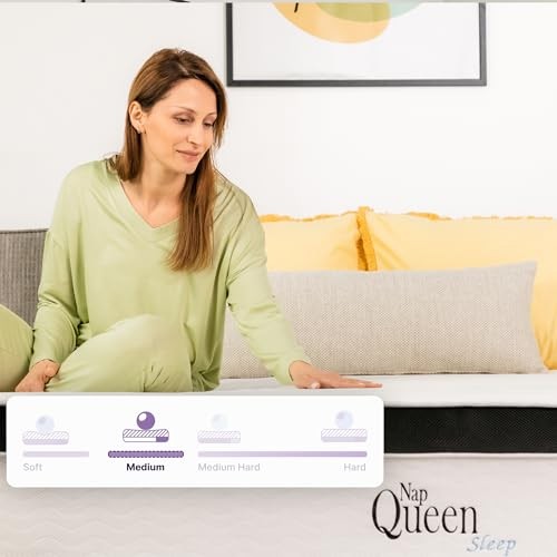 NapQueen 8 Inch Maxima Hybrid Mattress, Full Size, Cooling Gel Infused Memory