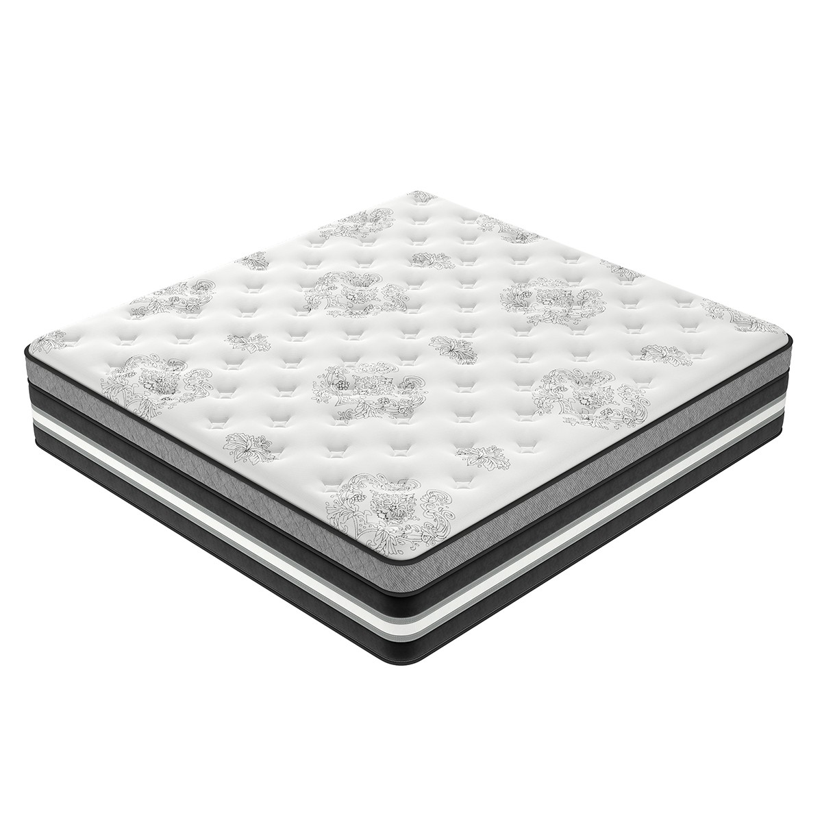 14″ Queen Hybrid Mattress Pocket Spring Medium Firm Gel Memory Foam Bed in a Box