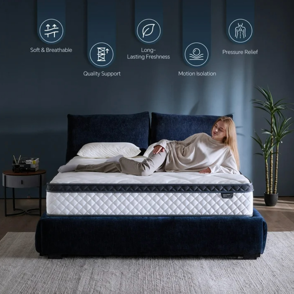 12″ California King Colchon Memory Foam Hibrido Cama Cal King Mattress Hybrid