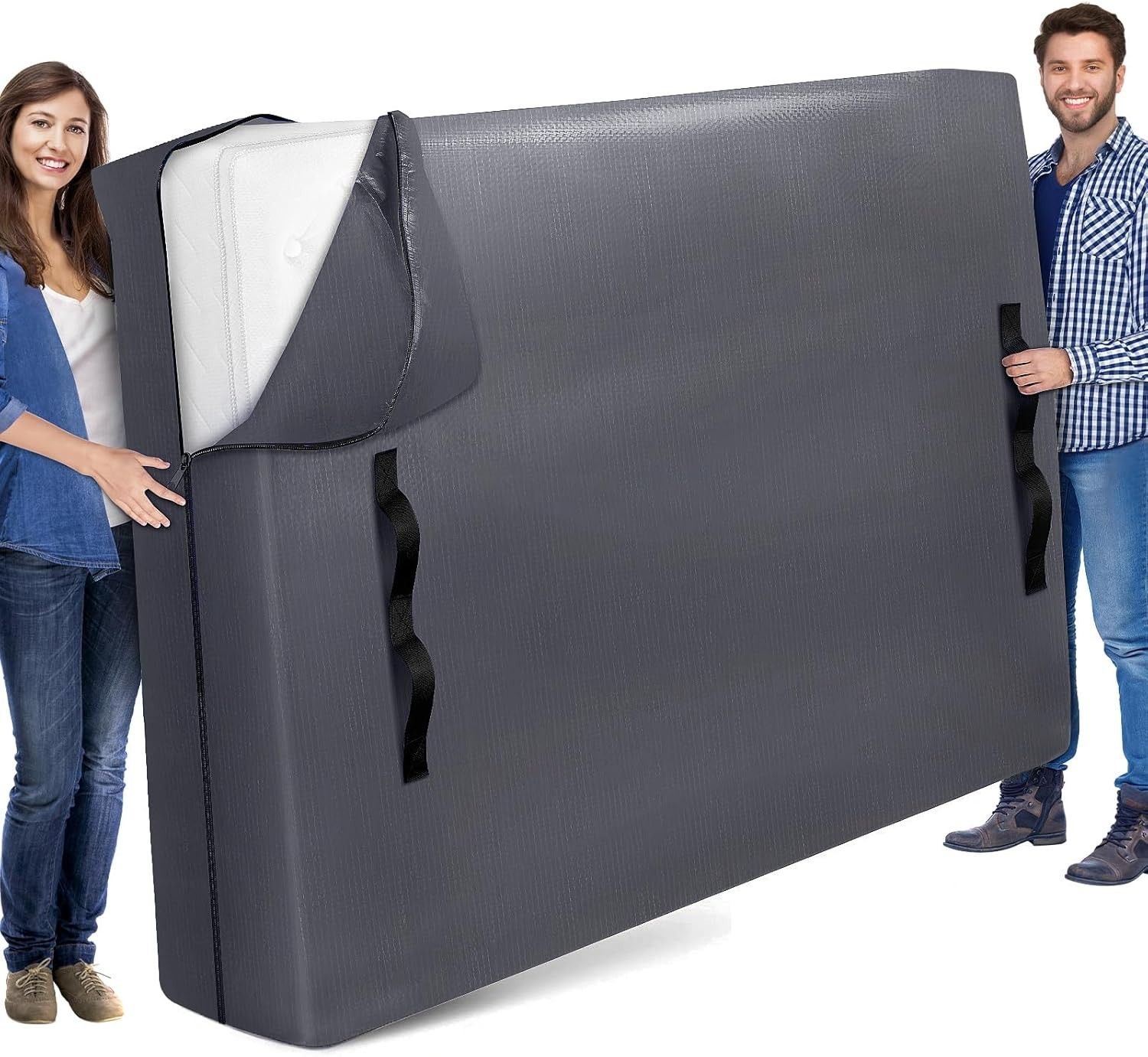 Heavy-Duty California King Mattress Bag – Waterproof & Reusable with 8 Handles