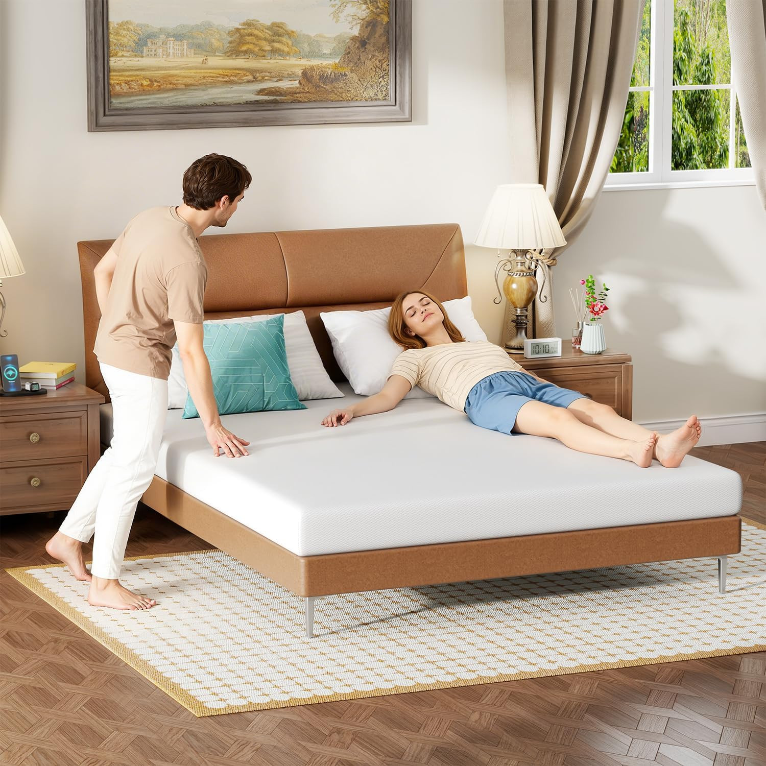 6 Inch Queen Mattress, Medium Firm, Breathable, Washable Cover, Bed in a Box