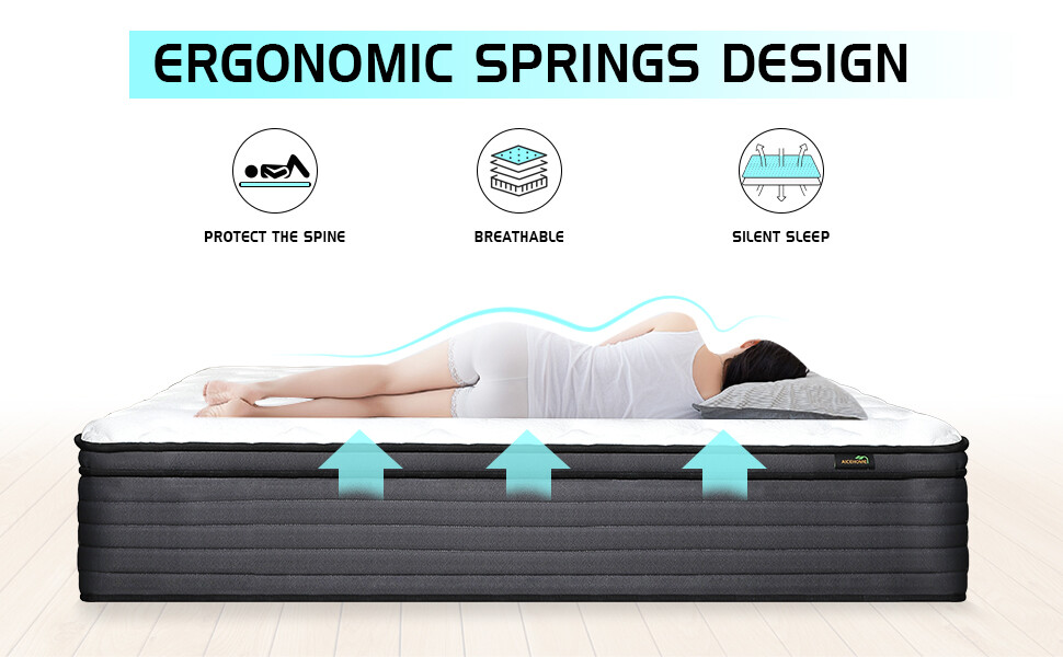 12″ Mattress Hybrid Innerspring Medium Twin Full Queen King Size Gel Memory Foam