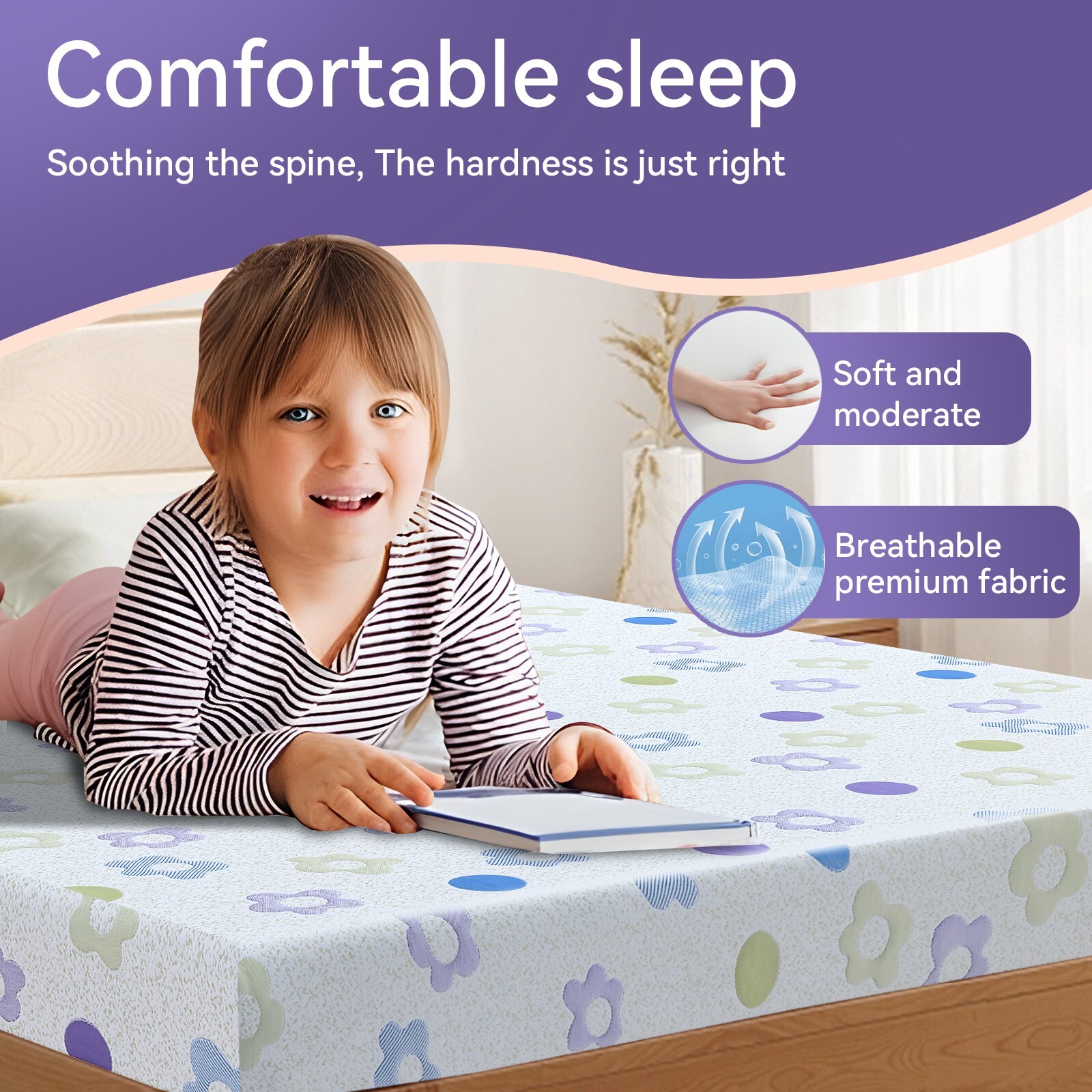 KBQ Gel Memory Foam Medium-Firm Mattress for Pressure Relief Twin Txl Full Queen