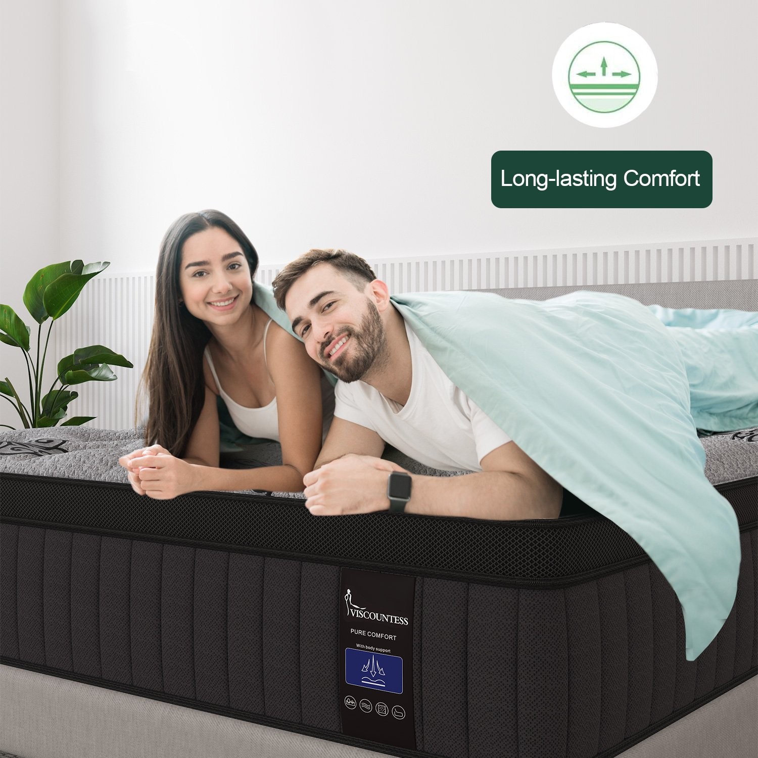 12″ Twin Full Queen King Size Hybrid Mattress Innerspring and Gel Memory Foam