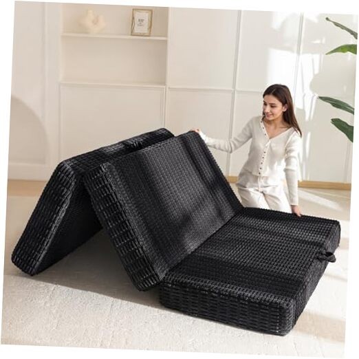 Memory Foam Tri-Folding Mattress, 6 Inch Gel Folding Mattress Tw” Black