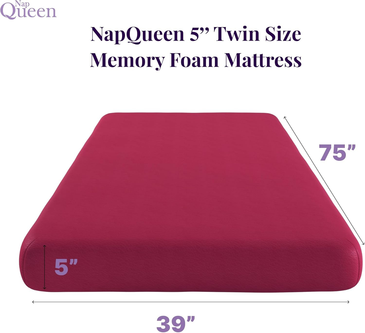 5 Inch Twin Memory Foam Mattress, Medium Feel, Certipur-Us Certified, Bed in a B