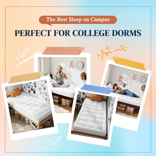 Dual Layer 3 Inch Memory Foam Mattress Topper for Twin XL Plush Support(white)