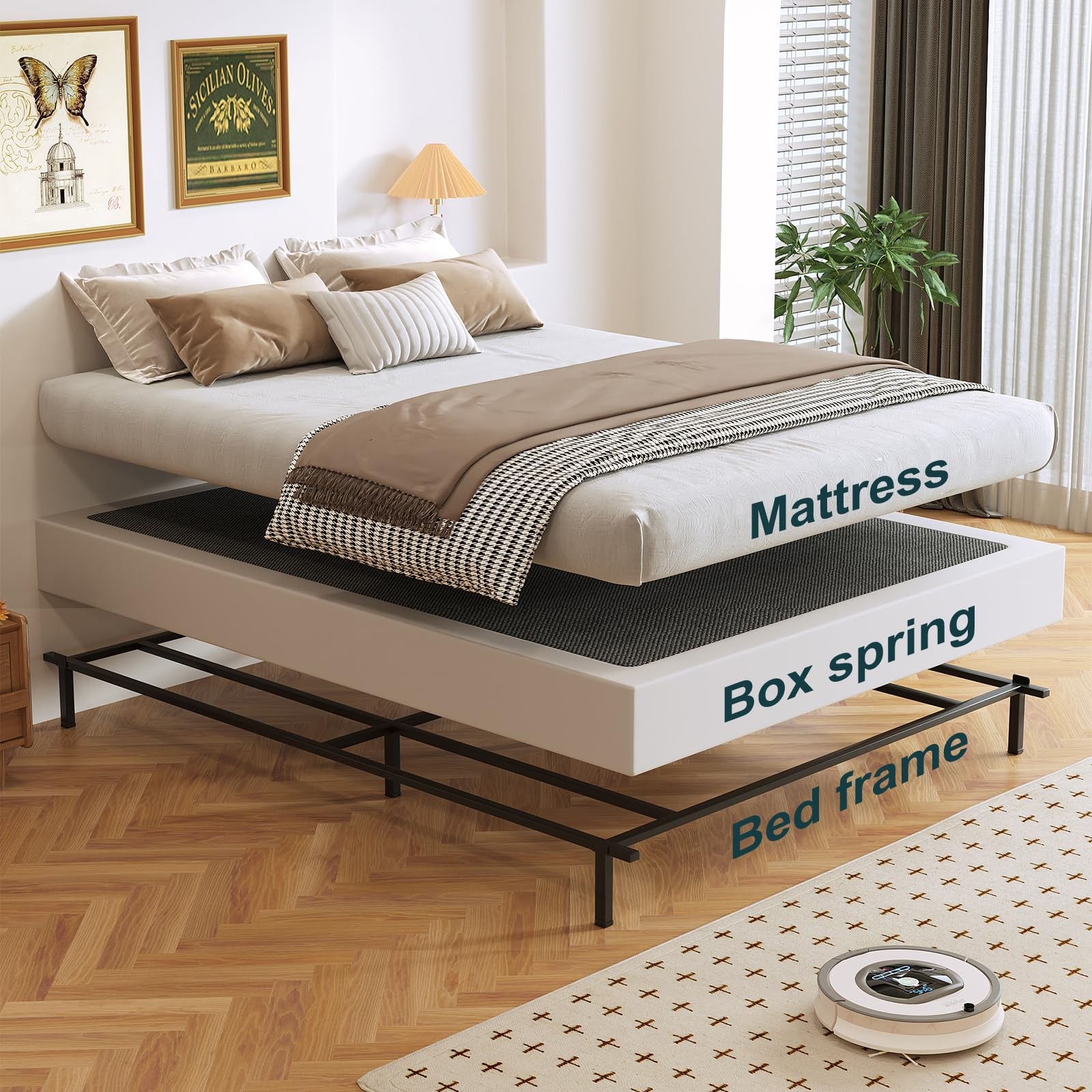 ** NEW King-Size 7″ Box Spring | Metal Frame | Silent Design | 3,000 lbs Support