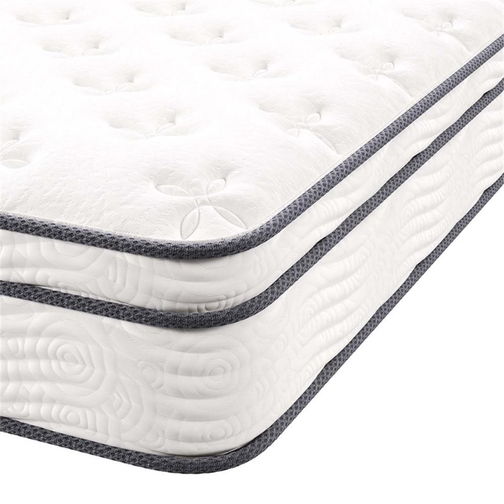 Modway Jenna 10″ Modern Innerspring and Foam King Mattress in White