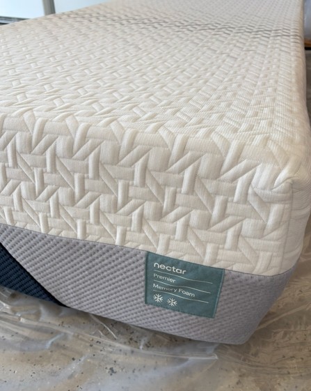 Nectar Premier Twin XL Memory Foam Mattress- Cooling, Medium, White/Gray/Black
