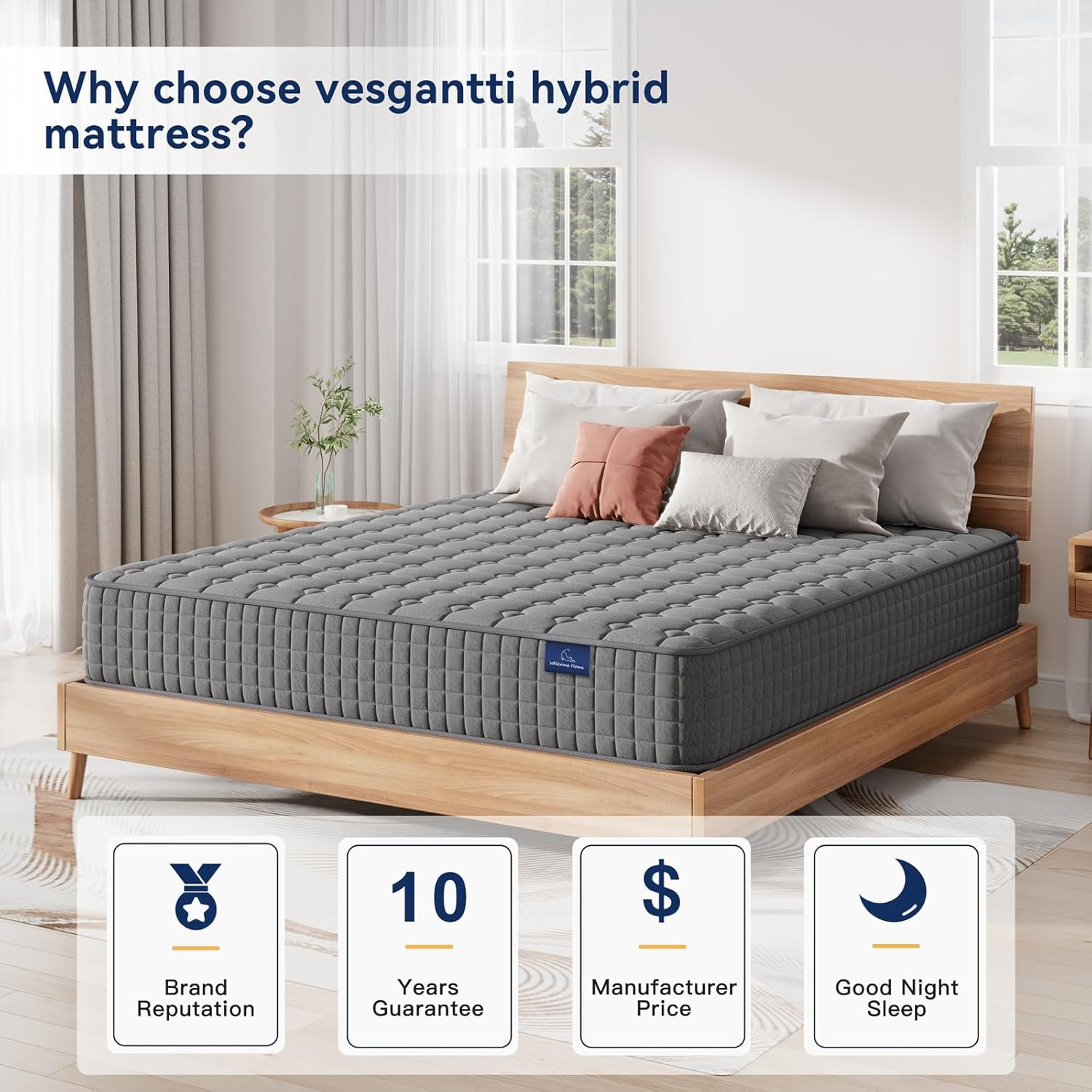 8 Inch Multilayer Hybrid Twin Mattress – Multiple Sizes & Styles Available, Ergo