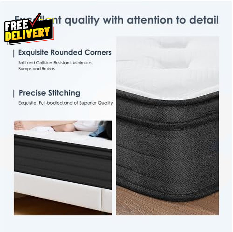 12 Inch Queen Memory Foam Hybrid Mattress Pocket Spring Medium Firm RV