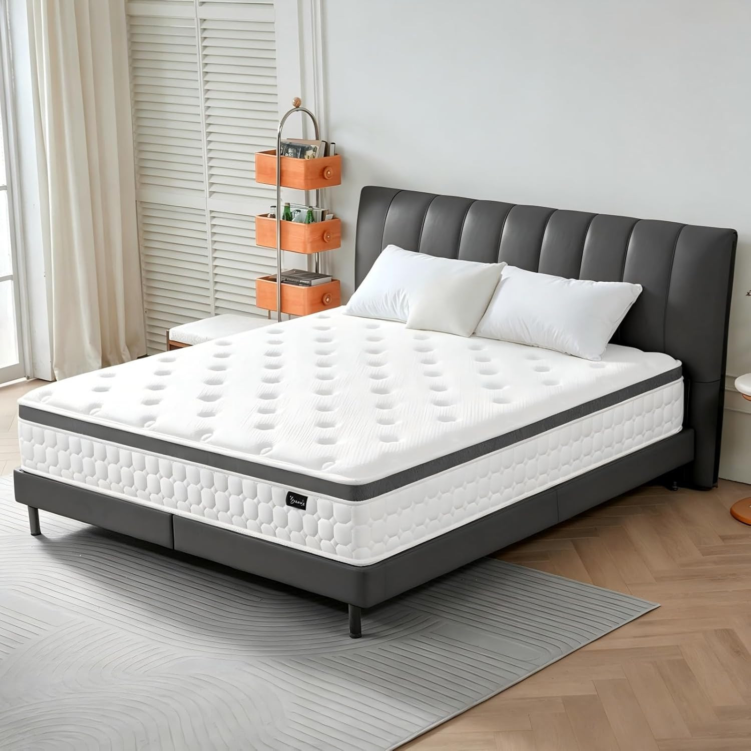 12″ Hybrid Queen Mattress – Memory Foam & Pocket Coils, Medium Firm Support