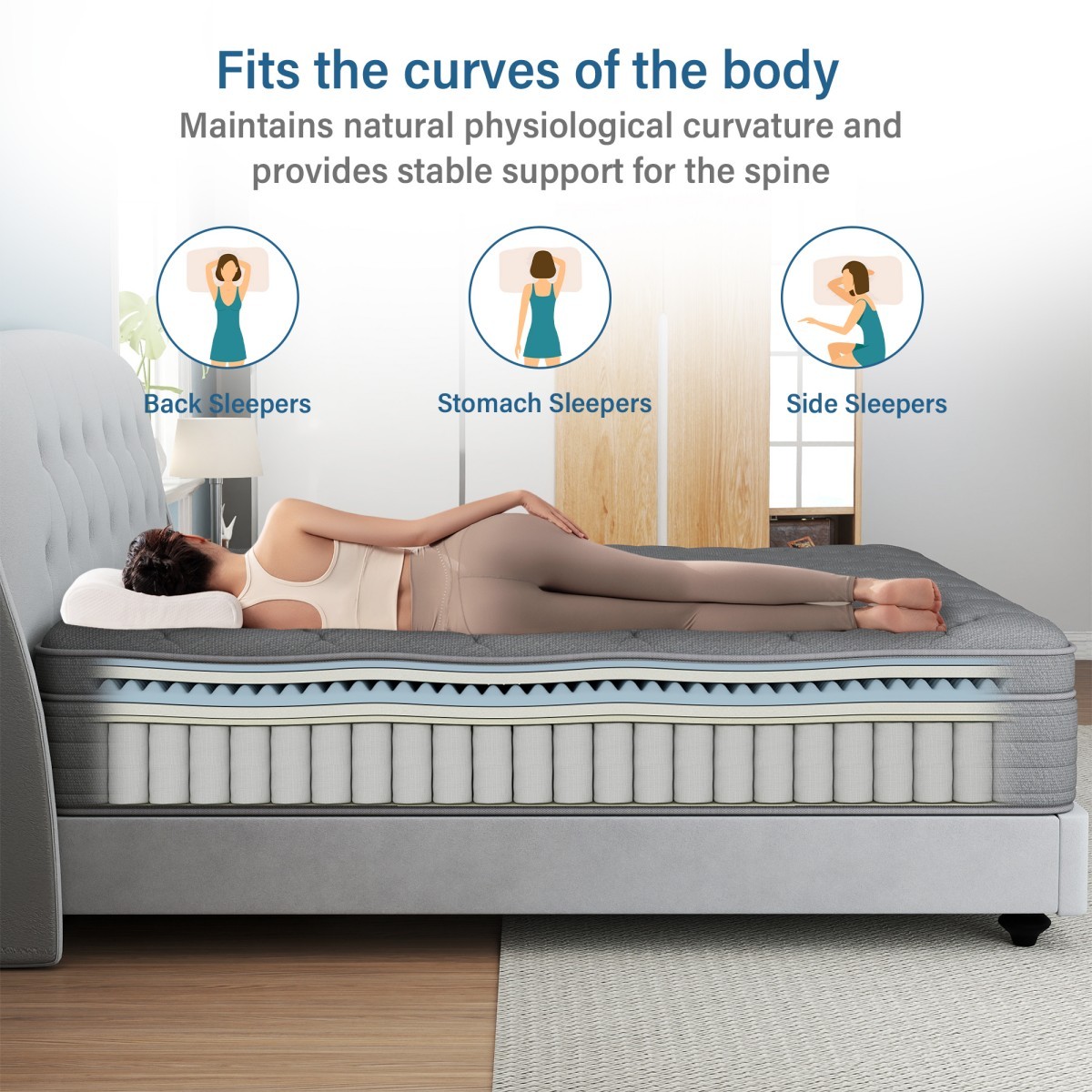 12″ 14″ Gel Memory Foam Hybrid Spring Mattress in a Box Twin Full Queen King