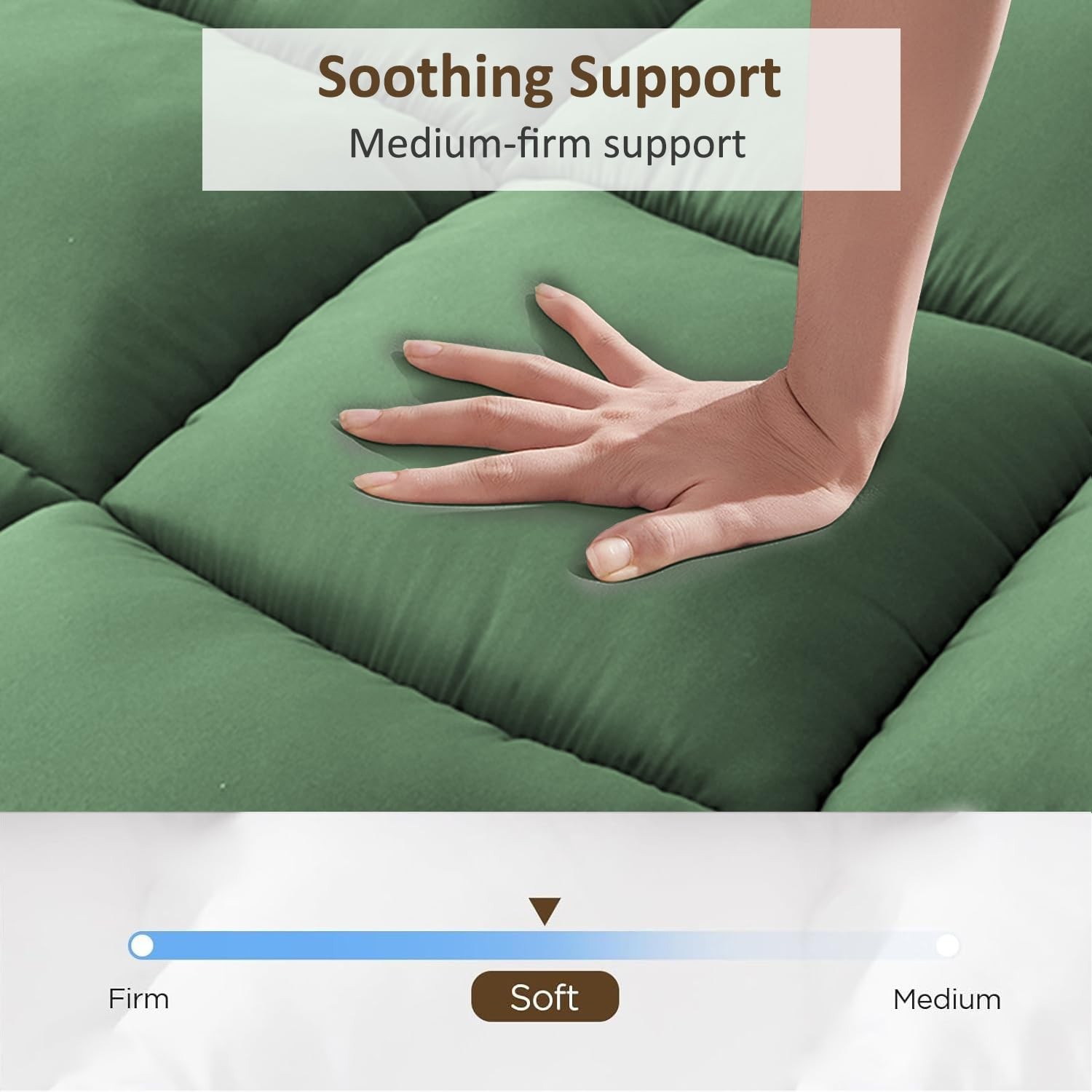 Thick Mattress Topper Twin Size – Non-Slip Mattress Pad Cover for Back Pain B…