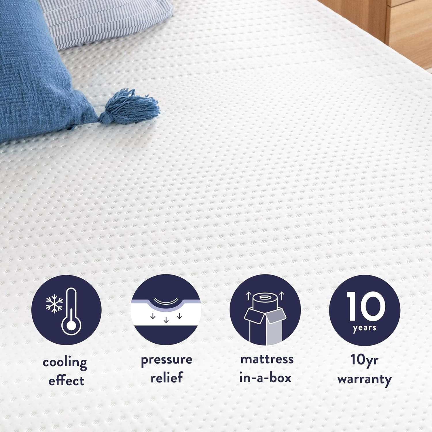 5-Inch Medium Firm Gel Memory Foam Mattress for Kids and Adults, Cooling Comfort