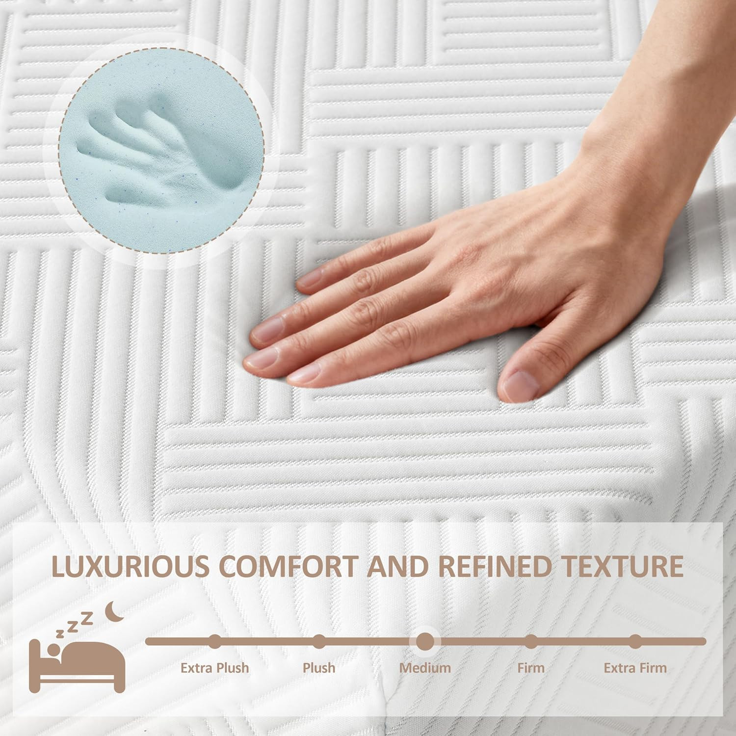 5 Inch Twin Size Memory Foam Mattress, Gel Cooling Bed Mattress with Breathable