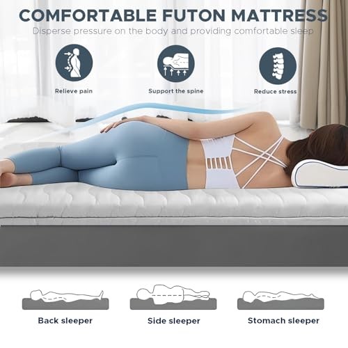 Japanese Floor Mattress, 100% High Density Comfortable Queen( 80 x 60 ) Grey