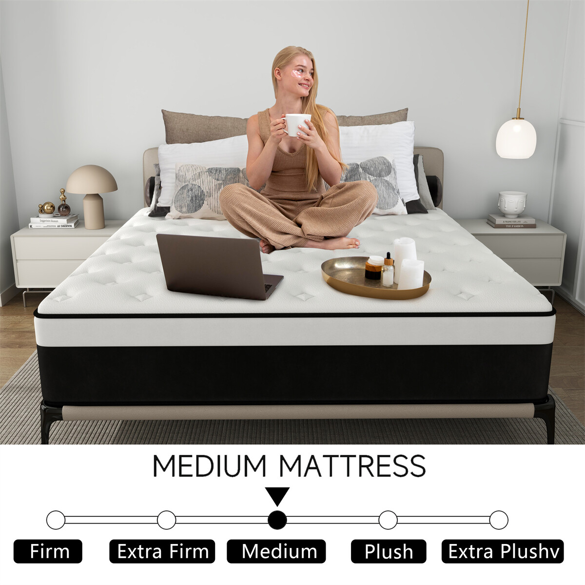 12 Inch Mattress Twin Full Queen King Size 7Zone Spring Memory Foam Bed in a box