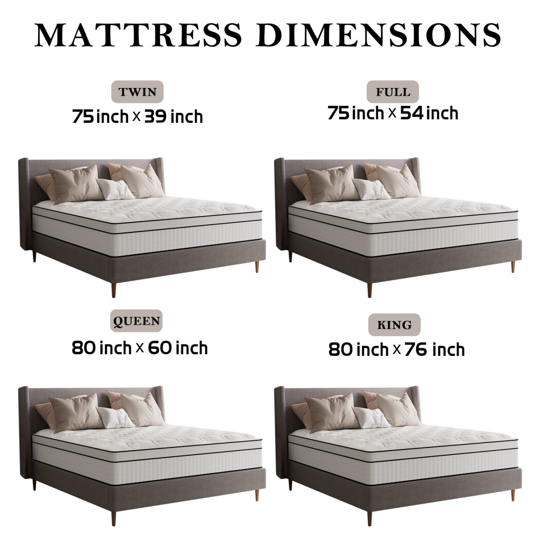 12″14″ Mattress in a Box Twin Full Queen King Size Hybrid Spring Gel Memory Foam
