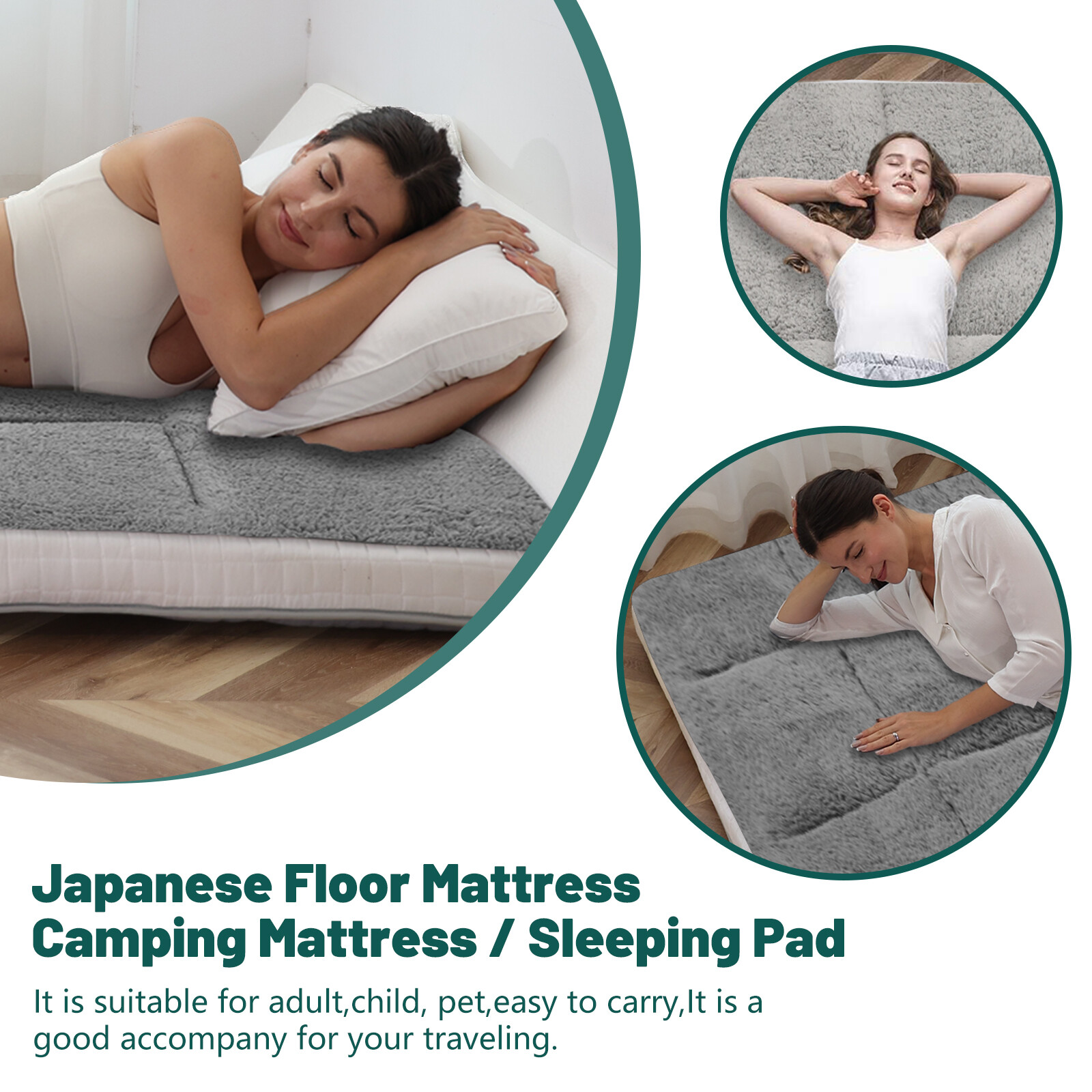 NAIZEA Foldable Janpanese Mattress, Roll Up Mattress Reviserble Winter Mattress