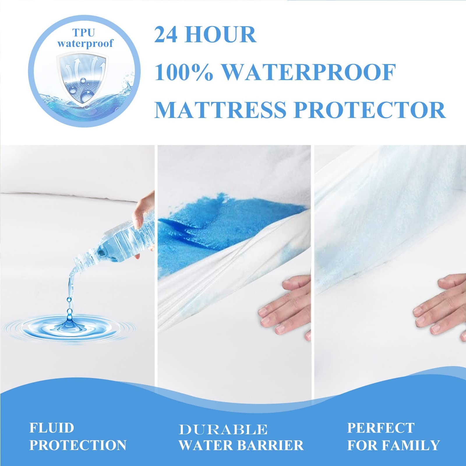 2 Pack Twin Size Premium Waterproof Mattress Twin, Basic White – 2pack