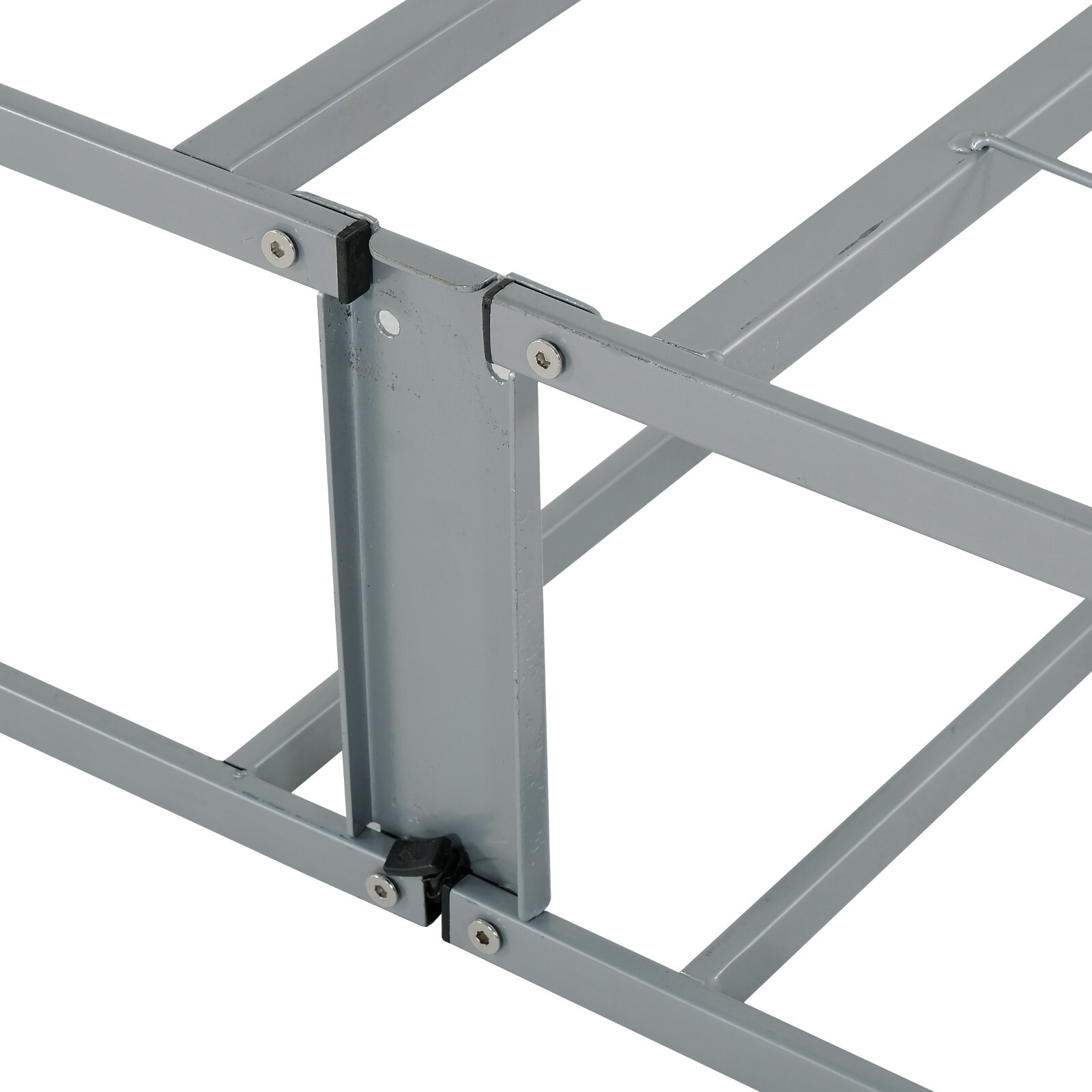 9 in. Foldable Mattress Foundation Box Spring, Queen Size Metal Bed Base, Gray
